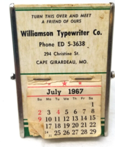Williamson Typewriter 1967 Desk Calendar Mirror Cape Girardeau Missouri ... - $18.95