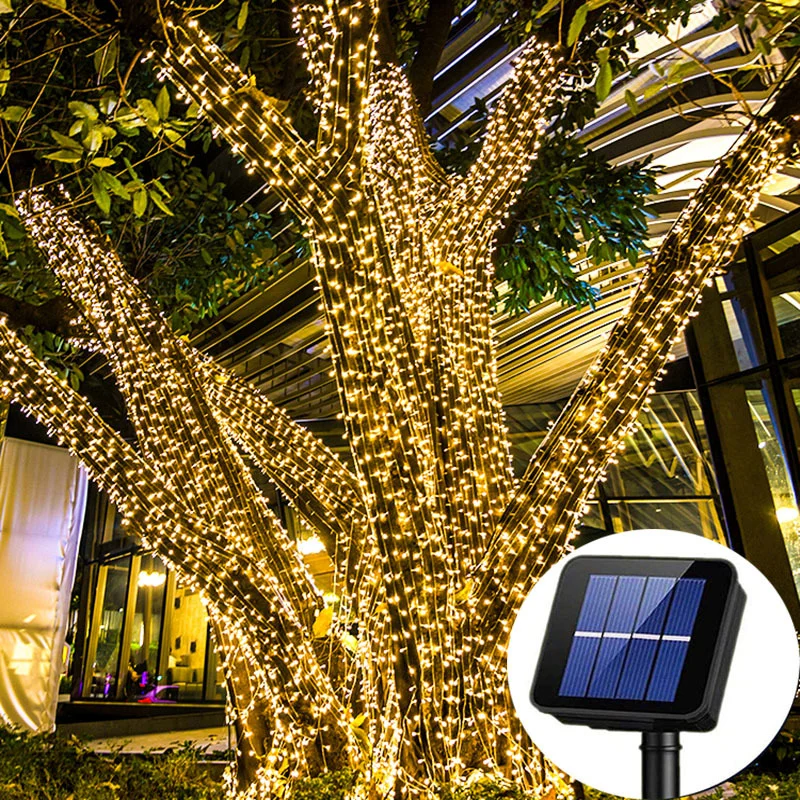 Outdoor Solar Fairy String Lights 105Ft 310LED Twinkle Lights Waterproof for Xma - £95.35 GBP