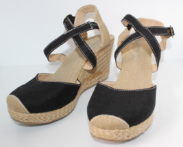 Maurices Women&#39;s Size 11 M Espadrille/Black Closed Toe Wedge Sandal - $21.99
