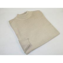 Men's Sweater Knit By BRANGO Turkey Mock Neck Cotton Blend 21050 Beige image 6