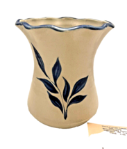 Vase Williamsburg Pottery 4.5 Inch Hand-Carved Cobalt Salt Glaze Vintage... - $23.24