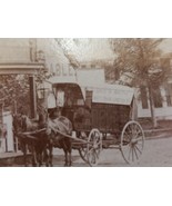 1800s antique PHOTO white river vt CARDIGAN HOUSE horse delivery wagon G... - £70.07 GBP