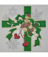 Handpainted Needlepoint Canvas Snowflake Strictly XMAS Gift Pinecone Bow... - $125.00
