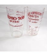 Vintage Hazel Atlas Clear Glasses Dose Cup Advertising PHOSPHO-SODA FLEET - £16.28 GBP