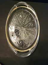 Vintage Glass Serving Tray With Handles 10.25&quot; Long - £9.03 GBP