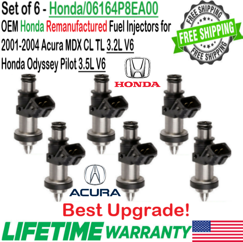 OEM Honda 6Units Best Upgrade Fuel Injectors for 2002-2004 Honda Odyssey 3.5L V6 - $131.66