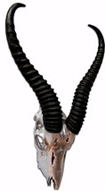 Real Springbok Skull Silver Spray Painted African Antelope Horns/Antelop... - £116.27 GBP