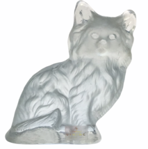Viking Satin Glass Cat Paperweight Kitty Vintage Doorstop Bookend MCM 5.5&quot; Tall - £16.87 GBP