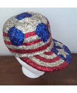 USA FLAG Sequin Hat Ball Cap Stars Stripes Patriotic AMERICA 4th of JULY... - $812.38 MXN