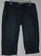 Womens 4 Old Navy Mid Rise Vintage Dark Wash Blue Denim Short Cropped Jeans - £7.00 GBP