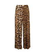 RALPH LAUREN Brown Leopard Stretch Viscose Jersey Wide Pants 3X   - $1,285.80 MXN