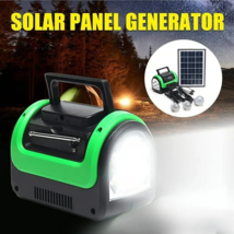 Solar Power Generator Portable Power Station with Bulb Rechargeable Power Supply - £75.91 GBP