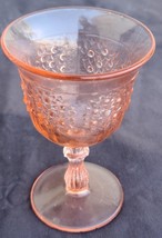 Beautiful Vintage Pink Pressed Glass Goblet - Vgc - Beautiful Pink Pressed Glass - £23.64 GBP