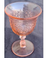 Beautiful Vintage Pink Pressed Glass Goblet - VGC - BEAUTIFUL PINK PRESS... - $40.73 CAD