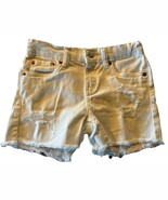 Levi&#39;s Girlfriend Shorts Size 8 REG Adjustable waistband Cuffed White Di... - $16.93 CAD