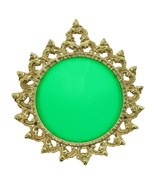 Vintage Round Brass Rococo Ornate Tabletop Standing Photo Art Frame Ease... - $95.01 CAD
