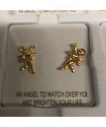 An Angel To Watch Over You 14 KT Gold Overlay Pair Earrings   NEW - $8.59