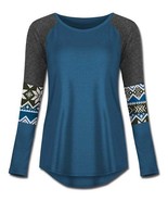 $65 Udear Gray &amp; Cobalt Blue Fair Isle-Contrast Raglan Tunic Size Small ... - $27.08