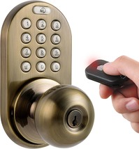 Milocks Xkk-02Aq Digital Door Knob Lock With Keyless Entry Via Remote Co... - $106.99