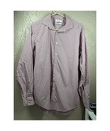 Calvin Klein Men’s Shirt No Iron Checked Red White Slim Fit Size 16 34/35 - $30.77 CAD