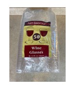 Party Essentials Set Of 50 5.5 Fluid Ounce Plastic Wine Glasses  NEW - $25.78 CAD