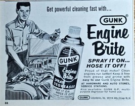 1964 GUNK - ENGINE BRITE Spray it on...Hose it off!Hot Rod Auto Vintage ... - $176.22 MXN