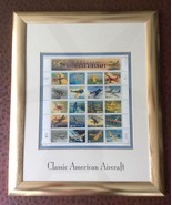 Classic American Aircraft - Sheet of Twenty Stamps - Framed - Mint - 1996 - $30.00