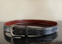 Polo Ralph Lauren Genuine Black Lizard Leather Belt with Sterling Silver Buckle - £276.18 GBP