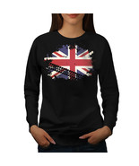 Wellcoda Union Jack Flag Womens Sweatshirt, Britain Casual Pullover Jumper - £22.91 GBP+