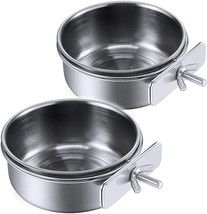 Parrot Feeding Cups Birds Food Dish Stainless Steel Parrot Feeders Water Cage Bo - £23.17 GBP