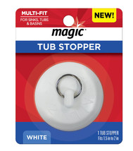Magic White Tub Stopper, Multi-Fit for Sinks, Tubs and Basins, Fits 1.5”... - $8.95