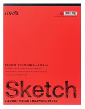 2 U-Create Sketch Pad 9&quot; x 12&quot; Med. Weight Paper 50 Sheets, Acid &amp; Ligni... - $14.01