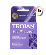 6x Packs Trojan Her Pleasure Lubricated Latex Condoms | 3 Condoms Per Pack - $21.70