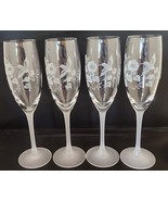 Hummingbird Avon 24% Lead Crystal 4 Fluted Champagne Glasses Made in France - $56.10