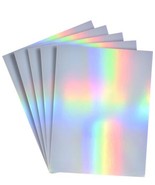 50 Metallic Holographic Card Stock Shiny Iridescent Mirror Paper Sheets ... - £18.36 GBP
