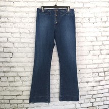 Abercrombie Fitch Jeans Womens 6 Blue Medium Wash Flare Button Fly Y2K 2... - $24.99
