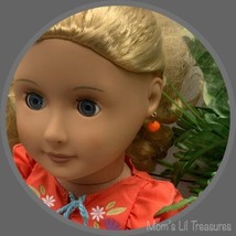 Orange Glass Drop Dangle Doll Earrings • 18 Inch Fashion Doll Jewelry - $5.88