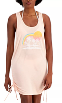 MIKEN Swim Cover Up Dress Graphic Print Tropical Peach Size XS $28 - NWT - £7.18 GBP