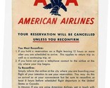 American Airlines Ticket Jacket Form T26S 1950&#39;s - $21.78