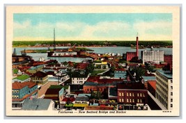 New Bedford Bridge and Harbor Fairhaven Massachusetts MA UNP Chrome Postcard U28 - £3.02 GBP