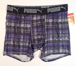 Puma Signature Purple &amp; Black Stretch Boxer Brief Underwear Men&#39;s NWT - £23.58 GBP