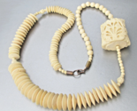 Large Finely Hand Carved Bead Vintage Estate Necklace - $187.11