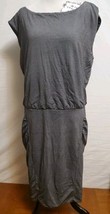 Athleta Westwood Micro Stripe Black &amp; White Ruched Bodycon Dress Large 2... - $312.36 MXN