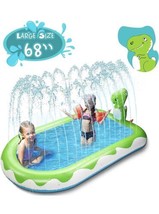 Inflatable Sprinkler Pool for Kids Large 68” 3 in 1 Dinosaur Splash, Indoor Play - £19.97 GBP