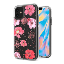 Floral Glitter Design Case Cover for iPhone 12 Mini 5.4″ PINK FLOWER - £5.99 GBP