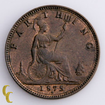 1875-H Großbritannien Farthing Münze IN UNC, Km #753 - $154.89