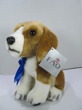 FAO Schwarz ToyRUs Beagle Blue Ribbon Stuffed Plush Dog Puppy w/Tag Real... - £18.44 GBP