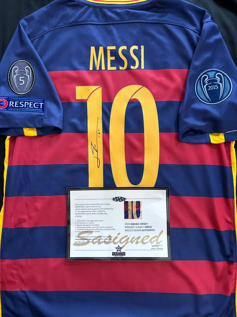 Lionel Messi SIGNED 15/16 FC Barcelona Rare Shirt/Jersey + COA | FREE SH... - $126.00