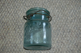 Vintage Ball Ideal #1 Pint Blue Canning Jar Wire Top Closure - £19.95 GBP