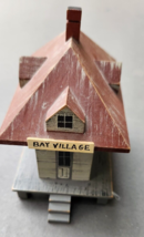Vtg Country Crafts Bay Village Train Station by C.Henson Hand Painted Wooden - £16.84 GBP